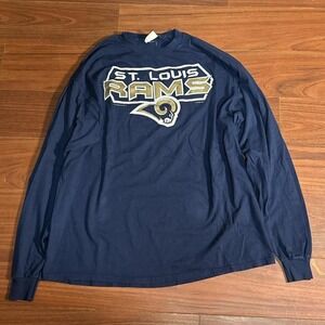 Vintage‎ 2001 St. Louis Rams NFL Blue Long Sleeve Shirt Size Mens XL